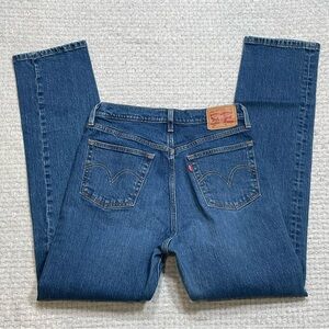 Levi's 501 Button Fly Jeans Men’s Women’s Unisex Size 28 Blue Denim Retro